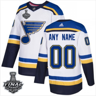 Blues Benutzerdefinierte Weiß 2019 Stanley Cup Final Stitched